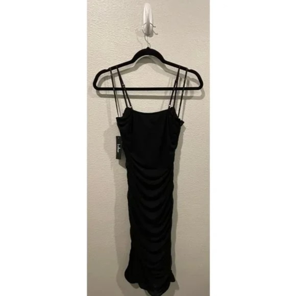 LULUS Square Neck Mesh Spaghetti Straps Mini Dress - Picture 7 of 7